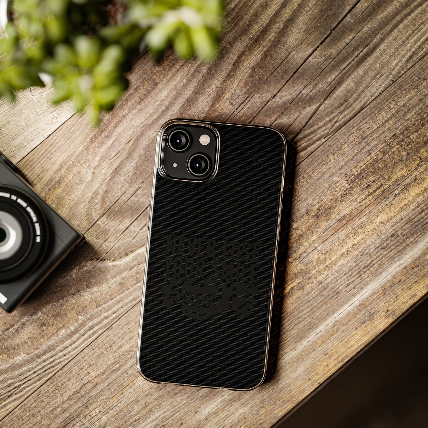 Never Lose Your Smile Phone Case (Black)