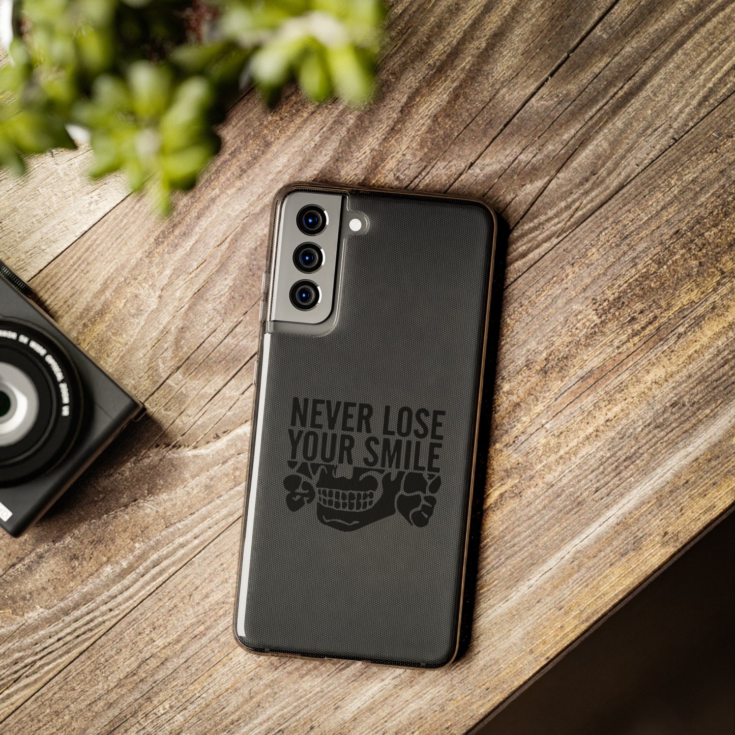 Never Lose Your Smile Phone Case (Black)